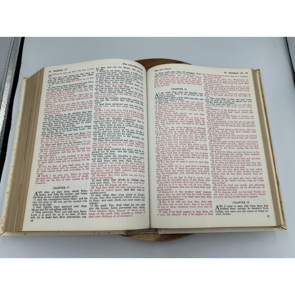 Vintage Holy Bible KJV Red Letter Reference Regency White Leatherette Hardcover - Picture 11 of 13